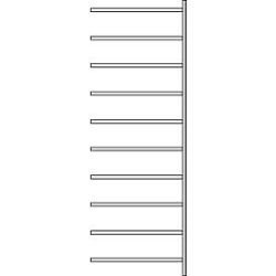 Anbauregal R 3000, 10 Böden, B 1025 mm x T 300 mm, Böden verzinkt