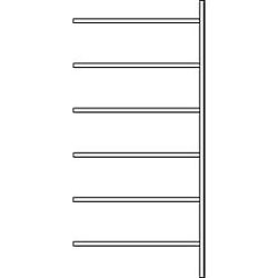 Anbauregal R 3000, 6 Böden, B 1025 mm x T 800 mm, Böden verzinkt