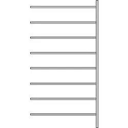 Anbauregal R 3000, 8 Böden, B 1315 mm x T 500 mm, Böden lackiert