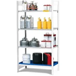 asecos® Gefahrstoffregal für gewässergefährdende und entzündbare Flüssigkeiten, 1 Auffangwanne à 30 l, Anbaufeld