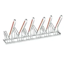 Anlehnparker 1-seitig, für Reifen bis B 55 mm, B 2100 x T 385 x H 815 mm, Stahl verzinkt, 6 Einstellplätze