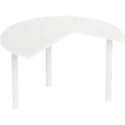 Ansatztisch, Ø 1400 mm, weiss/weiss