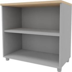 Anstellregal ARLON OFFICE, 2 offene Fächer, B 800 x T 450 x H 730 mm, Eiche-Dekor/alufarben