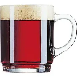 Arcoroc Daniel Henkelbecher 0,25 L, gehärtetes Glas, Füllstrich 0,2 L, stapelbar, H90×Ø72 mm, transparent, 12 st