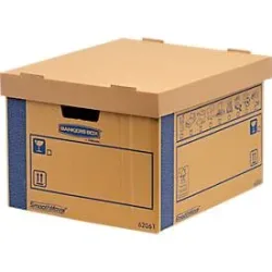 Archivbox SmoothMove? Prime FastFold®, Volumen 47,5 l, vorgedruckte Beschriftungsfelder, abnehmbarer Deckel, Tragegriffe, stapelbar, FSC®-Karton, 100 % recycelbar, 5 Stück