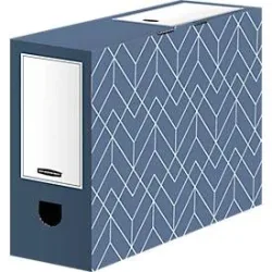 Archivschachtel BANKERS BOX® Décor, FSC®-zertifizierter Karton ,B 100 x T 345 x H 253 mm, für DIN A4 Formate, schieferblau, 5 Stück