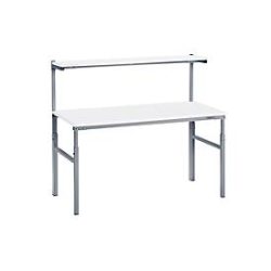 TRESTON Arbeitstisch mit Etagenbord, höhenverstellbar, TK 300 kg, BxT 1.200 x 700 mm