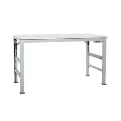 Arbeitstisch Ergo, Elektro-Hydraulik, Platte Kunststoff, 2000 x 800 mm, alusilber