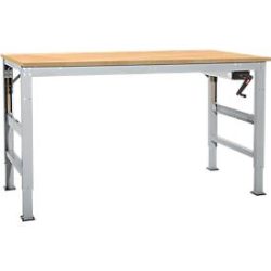 Arbeitstisch Ergo K, m. Kurbel,  1000 x 800 mm, Tischplatte Multiplex, alusilber