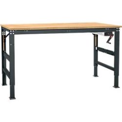 Arbeitstisch Ergo K, m. Kurbel,  1250 x 800 mm, Tischplatte Multiplex, anthrazit