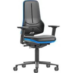 Arbeitsdrehstuhl bimos Neon XXL 9575, bis 180 kg, ohne Kopfstütze, mit Armlehnen, Synchronmechanik, SKINTEC-Polster, schwarz-blau