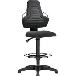 Arbeitsdrehstuhl, Gleiter + Fussring, Supertec schwarz, Griffe grau