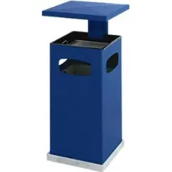 Ascher-Papierkorb mit abnehmbarem Dach, 70 Liter, blau