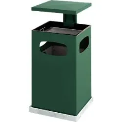 Ascher-Papierkorb mit abnehmbarem Dach, 72 Liter, grün