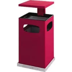 Ascher-Papierkorb mit abnehmbarem Dach, 72 Liter, rot