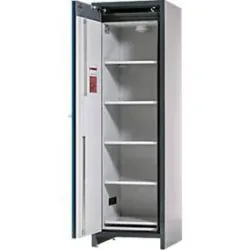 Asecos Akku-Lagerschrank ION-CORE-90 CS 600, 5 Fachböden gelocht + 1 Bodenauffangwanne, B 599 x T 615 x H 1953 mm