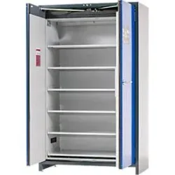 Asecos Akku-Lagerschrank ION-PRO-90 PS, 6 Fachböden gelocht + 1 Bodenauffangwanne, B 1193 x T 615 x H 1953 mm