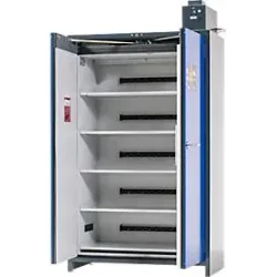 Asecos Akku-Ladeschrank ION-PRO-90 PC, 5 Fachböden gelocht + Steckdosen, 1 Auffangwanne, B 1193 x T 615 x H 2224 mm