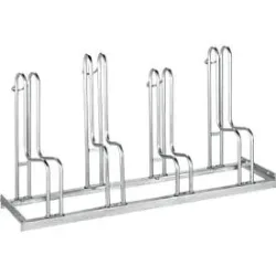 Bügelparker, 1-seitig, für Reifen bis B 55 mm, B 1400 x T 1850 x H 740 mm, Stahl feuerverzinkt, 4 Einstellplätze, zerlegt
