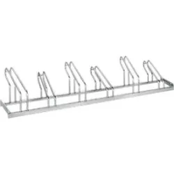 Bügelparker, 1-seitig, für Reifen bis B 55 mm, B 2100 x T 1850 x H 500 mm, Stahl feuerverzinkt, 6 Einstellplätze, montiert