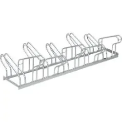 Bügelparker, 2-seitig, für Reifen bis B 55 mm, B 1750 x T 3200 x H 500 mm, Stahl feuerverzinkt, 10 Einstellplätze, montiert
