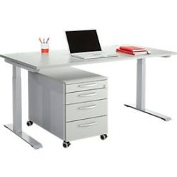 Büromöbelset 2-tlg. MODENA FLEX, höhenverstellbar, Breite 1600 mm
