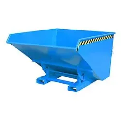 Bauer® Mini-Spänebehälter mit Abrollmechanik, niedrige Bauhöhe, lackiert, Volumen 1,7 m³, RAL 5012 lichtblau