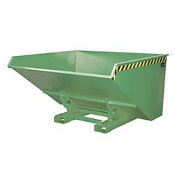 Bauer® Mini-Spänebehälter mit Abrollmechanik, niedrige Bauhöhe, lackiert, Volumen 2,1 m³, RAL 6011 resedagrün