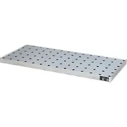 Bauer Kleingebindewanne KGW 4/M V4A, mit Lochblechrost, L 1390 x B 600 x H 60 mm, 40 L, 150 kg, Edelstahl 1.4571, Silber