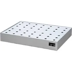 Bauer Kleingebindewanne KGW-P 2/M V4A, für Euro- und Chemiepaletten, Edelstahl, L 800 x B 600 x H 120 mm, bis 100 kg, mit Lochblech-Rost