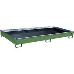 Bauer® Regal-Auffangwanne aus Stahl mit PE-Einsatz RW 2700-1 PE, lackiert, Resedagrün