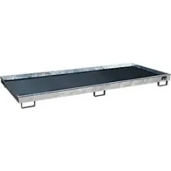 Bauer Regalwanne RW 3300-1 PE, mit PE-Einsatz, B 3262 x T 1312 x H 195 mm, bis 240 l, Stahl feuerverzinkt