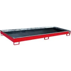 Bauer Regalwanne RW 3300-1 PE, mit PE-Einsatz, B 3262 x T 1312 x H 195 mm, bis 240 l, Stahl lackiert, feuerrot