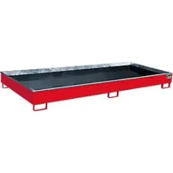 Bauer Regalwanne RW 3300-2 PE, mit PE-Einsatz, B 3262 x T 1312 x H 267 mm, bis 540 l, Stahl lackiert, feuerrot