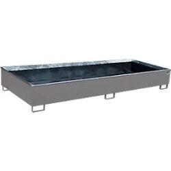 Bauer® Regal-Auffangwanne aus Stahl mit PE-Einsatz RW 3300-3 PE, lackiert, Mausgrau