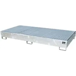 Bauer Regalwanne RW-GR 2700-2 PE, mit PE-Einsatz, mit Gitterrost, L 2665 x B 1315 x H 305 mm, feuerverzinkt