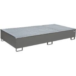 Bauer® Regal-Auffangwanne aus Stahl mit PE-Einsatz RW-GR 2700-3 PE, lackiert, Mausgrau