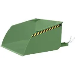Bauer Staplerschaufel BSI 100, Seilzug-Entriegelung, L 1810 × B 1330 × H 810 mm, 1 m³, bis 1500 kg, Stahl lackiert, resedagrün