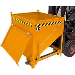 Bauer® Silobehälter mit Klappe, lackiert, Volumen 0,75 m³, RAL 2000 gelborange