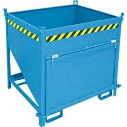 Bauer® Silobehälter mit Klappe, lackiert, Volumen 0,75 m³, RAL 5012 lichtblau
