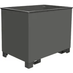 Behälter für Routenzüge Typ C 80, für Feststoffe, 3-fach stapelbar, Inhalt 0,8 m³, bis 1000 kg, mausgrau RAL 7005