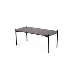 Paperflow Empfangstisch mit schwarz lackierter MDF-Platte und 4 schwarzen Metall-Beinen Meet 750 x 500 x 400 mm