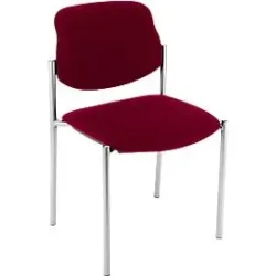 Besucherstuhl Styl, ohne Armlehnen, Stoff bordeaux, Gestell verchromt, stapelbar bis zu 6 Stück