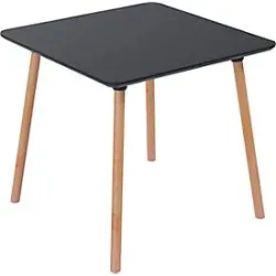 Bistrotisch Palomba, Quadrat, 4-Fuss Gestell aus Massivholz, B 800 x T 800 x H 750 mm, schwarz/Buche