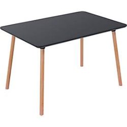 Bistrotisch Palomba, Rechteck, 4-Fuss Gestell aus Massivholz, B 1200 x T 800 x H 750 mm, schwarz/Buche