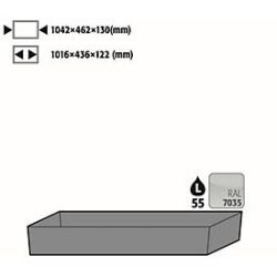 Bodenauffangwanne STAWA-R für asecos Sicherheitsschränke der Q30, Q90 und S90 Serie, Stahlblech, lichtgrau, B 1042 x T 507 x H 131 mm, 55 l