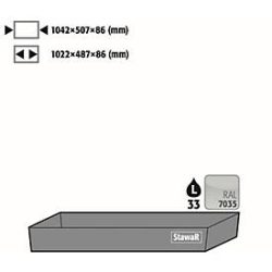 Bodenauffangwanne STAWA-R für asecos Sicherheitsschränke der Q30, Q90 und S90 Serie, Stahlblech, lichtgrau, B 1042 x T 507 x H 86 mm, 33 l