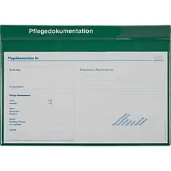 BOI Pflegedokumentenmappen System Line, 8 Klarsichttaschen, 4 Registerblätter, PVC, 19 mm Füllhöhe, grün, 10 Stück