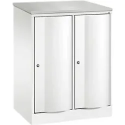 C+P Garderobenschrank Resisto, 2 Abteile, 2 Fächer, B 772 x T 540 x H 1077 mm, Verkehrsweiss