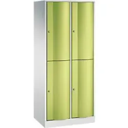 C+P Garderobenspind Resisto, 2 Abteile, 4 Fächer, B 772 x T 540 x H 1950 mm, Lichtgrau